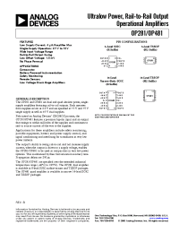 Datasheet OP481GRU manufacturer Analog Devices